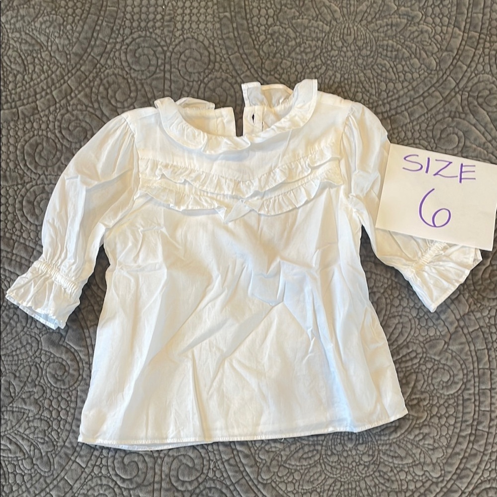 Janie & Jack White Kids Ruffled Top